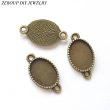 ZEROUP 20pcs/lot 10x14mm Necklace Pendant Setting Antique Bronze Glass Cabochon Blank Base Supplies for Jewelry T418 2024 - buy cheap