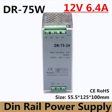 75w 12v 6.3a din rail modelo certificado do ce switchs 75w DR-75-12 fonte de alimentação trilho din 12v com ampla gama de entrada de alta qualidade 2024 - compre barato
