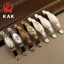 KAK-perillas de puerta o armario de cerámica, manijas de gabinete de cerámica de aleación de Zinc, de estilo europeo, herrajes para manija de muebles 2024 - compra barato