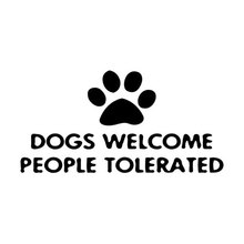 15cm*7.5cm Personalized Animal Dogs Welcome Peole Tolerated Cute Fashion Claws Car Stickers C5-0360 2024 - buy cheap