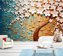 beibehang Custom wallpaper 3d mural giant hand-painted knife paintings fortune tree 5D background wall oil painting 8D wallpaper 2024 - buy cheap