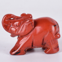 Figuritas de elefante de jaspe rojo, miniestatua de animales de cristal Mineral de piedra Natural tallada para decoración, Chakra curativa, Feng Shui 2024 - compra barato