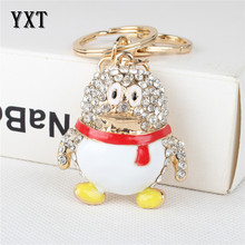 Penguin baby New Cute Crystal Charm Pendant Purse HandBag Car Key Ring Chain Wedding Party Delicate Gift 2024 - buy cheap