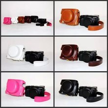 PU Leather Camera Bag Case Cover Pouch For Panasonic Lumix LX100 with Shoulder strap 5 Colors Black Coffee Brown White Pink 2024 - buy cheap