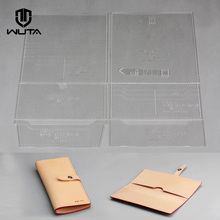 Wuta-carteira comprida artesanal de couro 873 com modelo de corte modelo acrílico simples de mão para iniciantes, faça você mesmo 2024 - compre barato