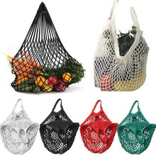 1Pc Reusable Grocery Produce Bags Cotton Mesh Ecology Market String Net Tote Bag Kitchen Fruits Vegetables Hanging Bag Practical 2024 - buy cheap