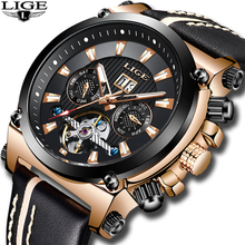 Новые модные мужские часы LIGE Топ бренд класса люкс автоматические механические часы повседневные спортивные водонепроницаемые мужские наручные часы Relogio Masculino + коробка 2024 - купить недорого