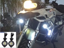 Farol de led auxiliar para motocicleta, 2 peças, luz de neblina, universal, para moto 2024 - compre barato