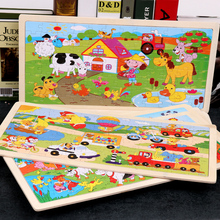 Candywood 96 pçs grande 3d quebra-cabeça de madeira para crianças dos desenhos animados animal veículo puzzles crianças do bebê cedo brinquedo educacional presente 2024 - compre barato