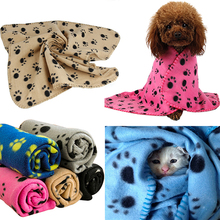 Оптовая продажа, зимнее одеяло для кошек, котят, собак, щенков, теплая кровать, коврик, чехол, мягкая флисовая лапа, принт собак, кошек, одеяло для домашних животных, флисовое полотенце 2024 - купить недорого