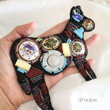 1pc horse beaded patches for clothing sequin animals Rhinestone appliques Sequins parche DIY handmade clothes accessories 2024 - buy cheap