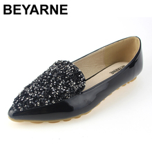 BEYARNE Spring Autumn Fashion Women Shoes Pointed Toe Slip-On Flat Shoes Woman Comfortable Single Casual Flats Size EU 34-43 2024 - buy cheap