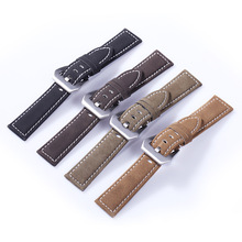 Wholesale Matte 18mm 20mm 22mm 24mm Vintage Genuine Leather Strap Bracelet Retro Watch Band with Stainless Steel Buckle with Pin 2024 - buy cheap