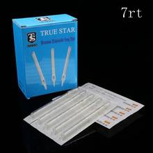 50Pcs Plastic 7rt White clear Sterile Disposable Tattoo Tips Nozzles Tube for tattoo needles 2024 - buy cheap