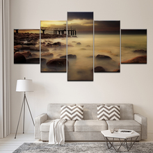 Canvas Wall Art Pictures Living Room Home Decor 5 Pieces Sunshine Beach bridge Seascape Paintings HD Prints Poster Framework 2024 - buy cheap