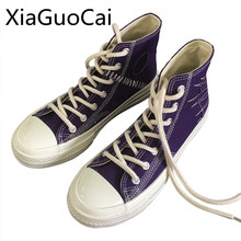 Purple High Top Unisex Casual Shoes Lace Up Leisure Lovers Flat Sneakers 2018 New Classic Canvas Shoes 2024 - buy cheap