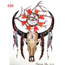 Bull tattoo stickers Romantic Dreamcatcher Tattoo Feather Flower Decals Body Art Fake Dream Waterproof Temporary Tattoos 2024 - buy cheap