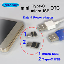 PCTONIC mini type-C & micro-USB OTG adapter cable to USB Type-A Female flash drive memory for Huawei Samsung phone USB cable 2024 - buy cheap