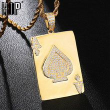 HIP Hop Iced Out Bling Cubic Zircon CZ Cool Poker Necklace & Pendant for Women Men Jewelry Wholesale 2024 - buy cheap