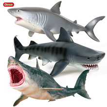 Oenux Original Megalodon Shark Sea Life Marine Animals Model Action Figures PVC Prehistoric Megalodon Ocean Animal Toy Kids Gift 2024 - buy cheap