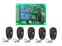 Sistema de interruptor de controle remoto sem fio dc12v 2ch, 1 * receptor + 5 transmissores para eletrodomésticos, porta de garagem