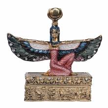 Egyptian Goddess Winged Isis Statue Golden Trinket Box Figurine Gifts Jewelry Container 2024 - buy cheap