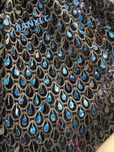 Maravillosa tela de encaje de lentejuelas tela de encaje de red francesa David-112901 para vestido de fiesta 2024 - compra barato