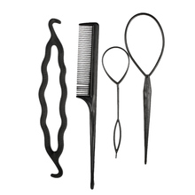 Prendedor de cabelo giratório, 4 unidades, faça você mesmo pino coque trança ferramenta faixa de cabelo acessórios de cabelo kit de ferramentas de estilo de cabelo 2024 - compre barato