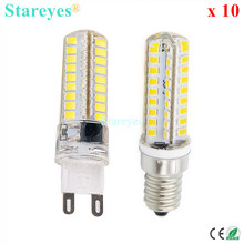 10 Pieces Silicone G9 E14 10W SMD 2835 72 LED Dimmable LED Corn lamp Droplight Chandelier candle bulb Pendant light lighting 2024 - buy cheap