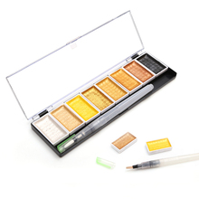 Premium 5/8Colors Solid Water Color Set Metallic Gold Pigment Paint With Waterbrush For Artist Painting Watercolors Art Supplies 2024 - buy cheap