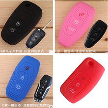 Silicone car key cover key protector key chain Case for Ford Focus 2 Focus 3 Kuga Ecosport Fiesta Mondeo EDGE/C-MAX/S-MAX/B-MAX 2024 - buy cheap