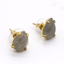 Trendy-beads Elegant Style Light Yellow Gold Color Water Drop Labradorite Stone Stud Earrings For Women Anniversary Jewelry 2024 - buy cheap