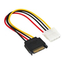 Cable de alimentación de extensión, adaptador de 15 pines SATA macho a Molex IDE, 4 pines hembra 2024 - compra barato