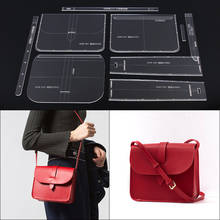 1Set Acrylic Template Pattern for Women Shoulder Bag Soft Leather Craft Pattern DIY Bag Stencil Sewing Pattern 20*17*7cm 2024 - buy cheap