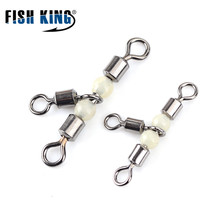 FISH KING 1 Pack  Fishing Swivel Cross-Line Rolling Swivel With Beads Fish Hook Lure Connector Terminal Fishing Tackle Shop 2024 - buy cheap