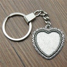 4 Styles Fit 25mm Heart Cabochon Base Setting Key Chain Jewelry Finding Jewelry Accessories For Key Ring Making DIY 2024 - buy cheap