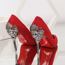Primavera e no outono novas bombas de salto alto moda feminina sapatos de casamento vermelho temperamento apontou stiletto único sapatos para mulher 2024 - compre barato
