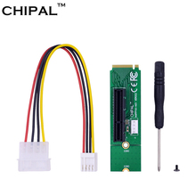 CHIPAL-adaptador NGFF M.2 M2 M macho a PCI-E 4X 1X hembra, tarjeta convertidora con Cable de alimentación para tarjeta elevadora PCI-E 1X 16X, 100 Uds. 2024 - compra barato