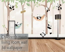 Beibehang papel de parede 3d grande feito à mão, pintura de madeira, animais de desenho animado, para quarto de criança, fundo da parede 2024 - compre barato