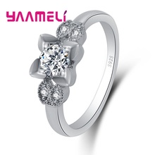 New Arrival 925 Sterling Silver Rings With Clear CZ Rings For Women Wedding Jewelry Bague Bijoux Femme Engagement Ring 2024 - buy cheap