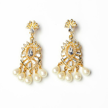 Hot Earring Wholesale Form Trendy Resin Zinc Alloy Party Trendy Chic  Gold Created Pearl Elegant Drop Earring 2024 - buy cheap