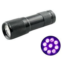 Tool 1 PC Black Mini Aluminum Portable Lights UV Ultra Violet Blacklight 9 LED uv Flashlight Torch Light Lamp flashlight 2024 - buy cheap
