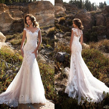 Modesto sereia vestidos de casamento 2021 vestidos de novia boné manga pura renda vestidos de noiva feito sob encomenda trouwjurk 2024 - compre barato