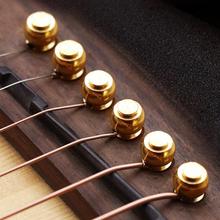 Ponte de corda de violão 6 peças, pinos de ponte de cobre sólido, peças de reposição, acessórios, pinos de corda de guitarra l0724 2024 - compre barato