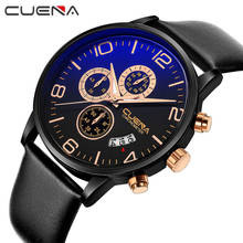 High Quality Fashion Men Quartz Watches Leather Waterproof Business Man Watch Luxury Brand Top CUENA Wristwatches 6818P 5 Color 2024 - buy cheap