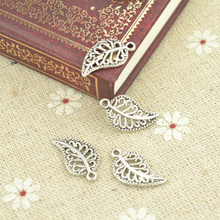 40pcs alloy Tibetan Silver Plated tree leaf Charms Pendants for Jewelry Making DIY Handmade Craft 22*11mm Q323 2024 - buy cheap