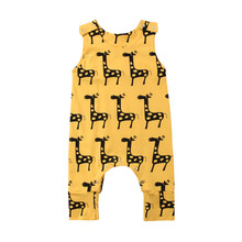 Macacão de algodão para bebê recém-nascido, roupa de meninos e meninas com desenhos animados e girafa 2024 - compre barato