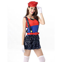 Женское платье в стиле Super Mario, женское платье в стиле Super Mario с изображением братьев Луиджи 2024 - купить недорого