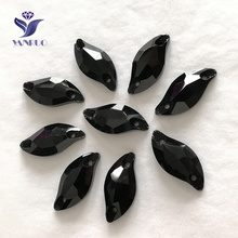 YANRUO 3254 Leaf Black AAAAA Quality Flatback Rhinestones Sew On Stones Sewn Rhinestones  For Jewelry Clothes 2024 - buy cheap