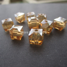 Crystal beads 8mm(20 pieces/lot) Cube Gold Champagne AB Color for jewelry making 2024 - buy cheap